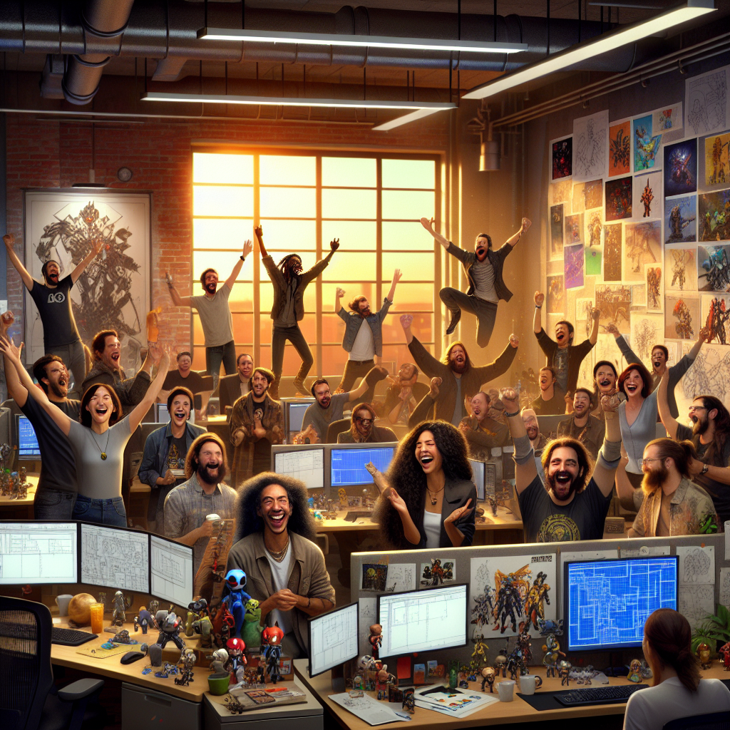 Team members celebrating